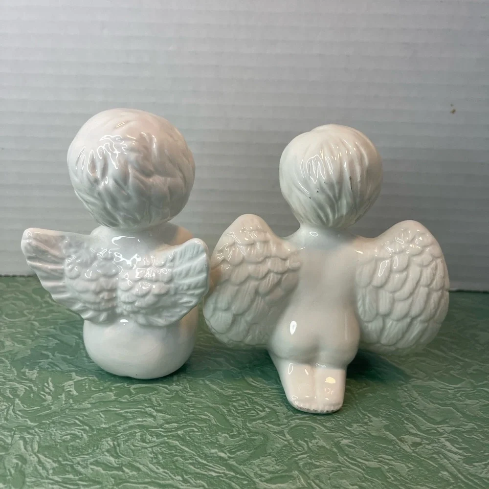 Vintage Malco Angel Cherubs Set Of 2 Figurines Mantle Holiday